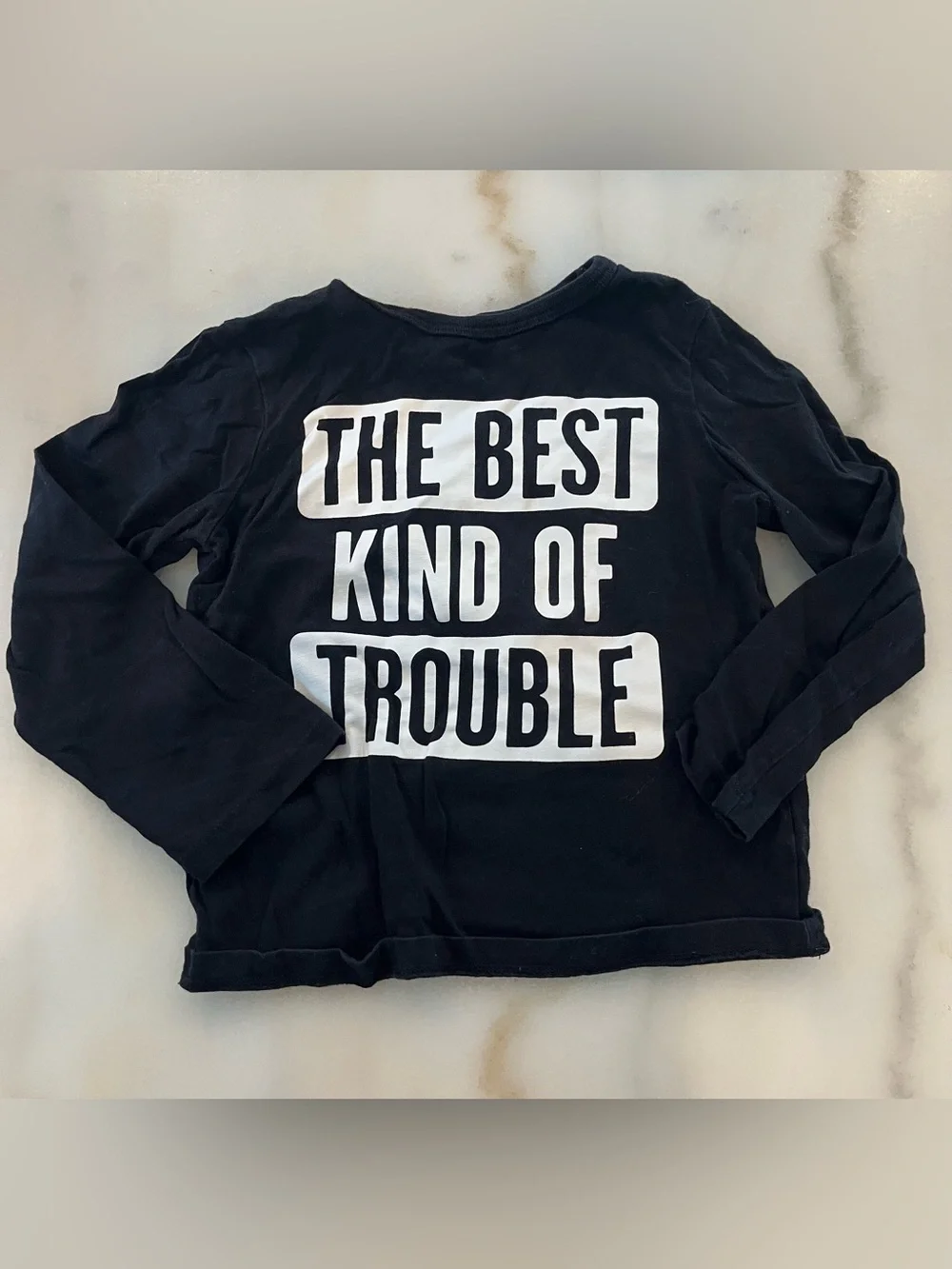 The Children's Place Black Long-Sleeve Graphic Tee - White Text